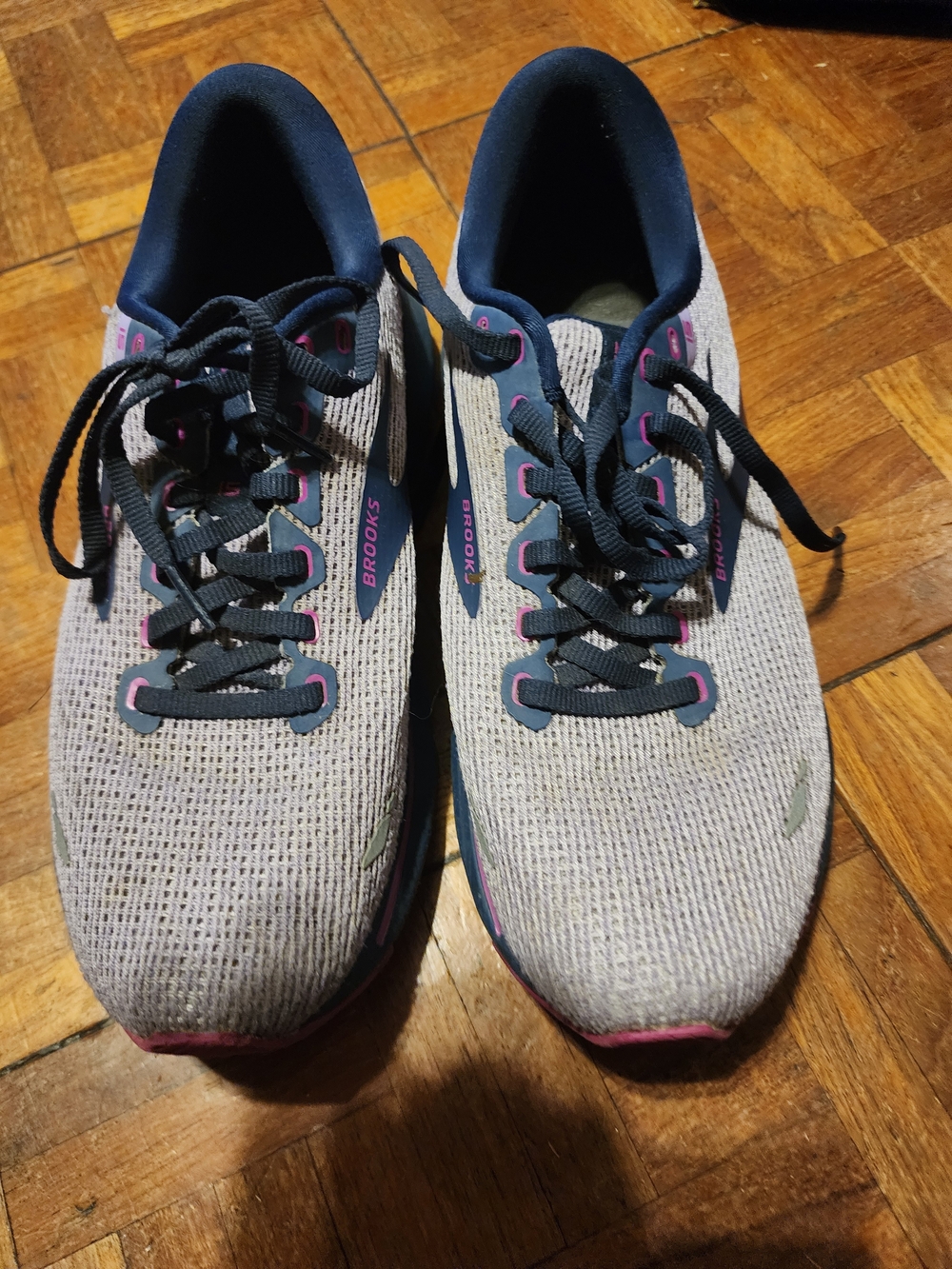 Brooks Women's Running Shoes in Light Gray with Pink Trim
